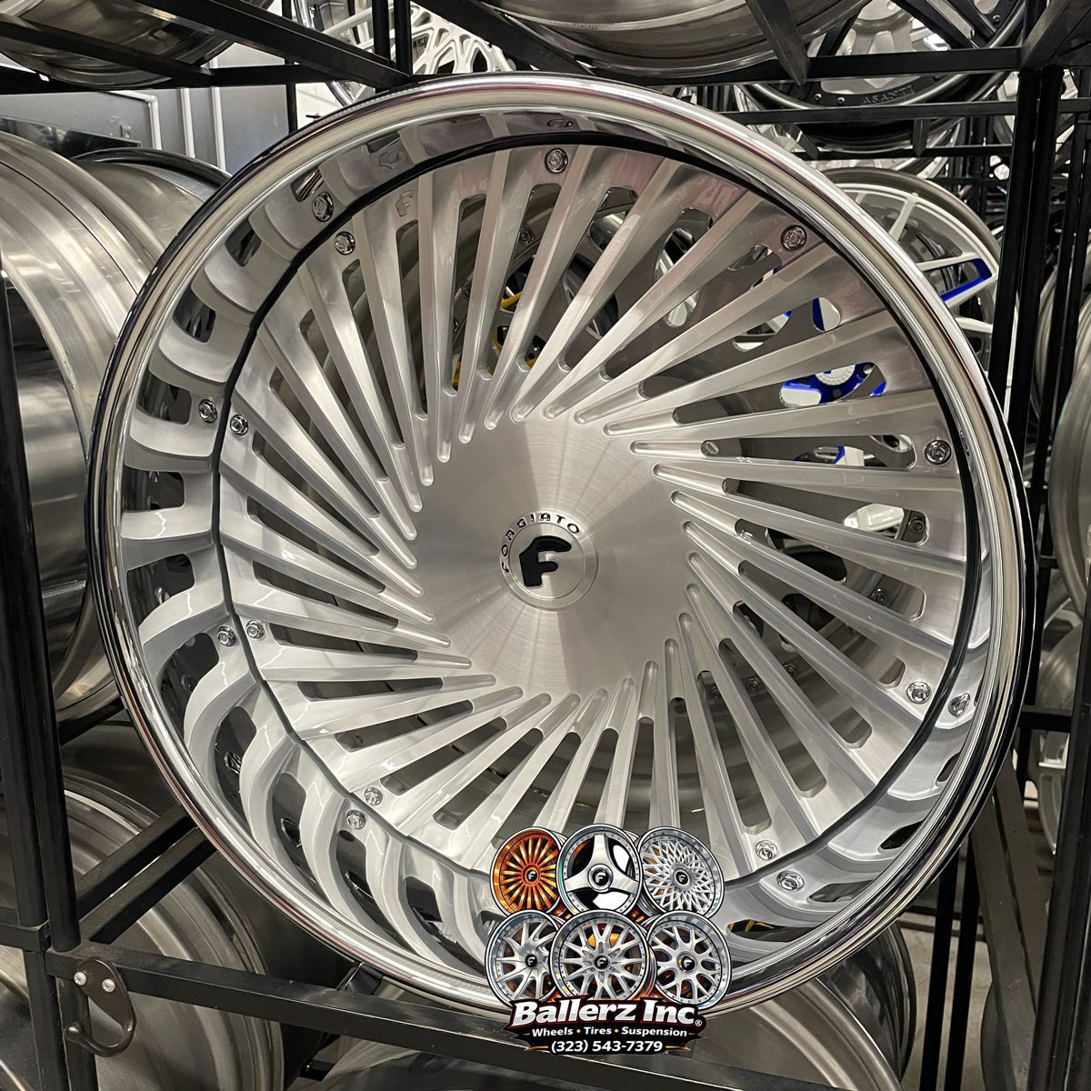 22×9/10 Forgiato Wheels Twisted Trimestre Brushed Silver Chrome Lip Wheel and Tire Package Ballerz inc Wheels Tires Suspensions (323) 543-7379