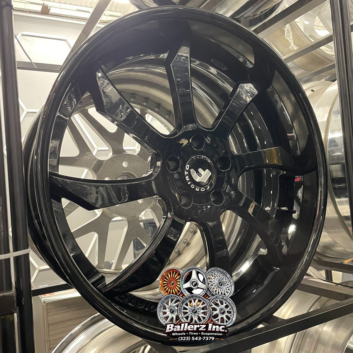 22×9/10 Forgiato Wheels Fondare ECL Gloss Black Wheel and Tire Package Ballerz inc Wheels Tires Suspensions (323) 543-7379